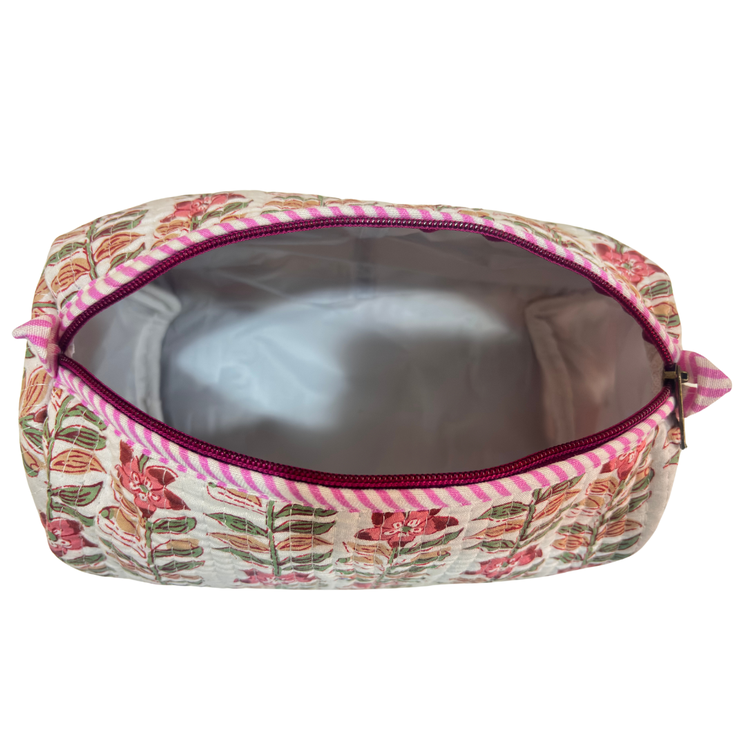 The Alfred Edition Travel Accessory:- Premium Handcrafted Waterproof Quilted Cotton Beauty/Travel Organizer Bag for Men & Women