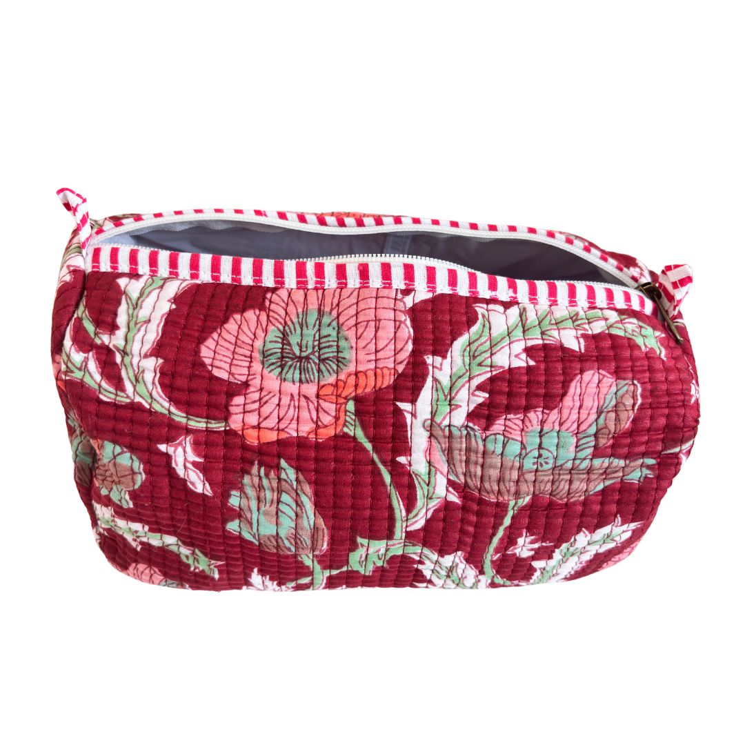 The Alfred Edition Travel Accessory:- Premium Handcrafted Waterproof Quilted Cotton Beauty/Travel Organizer Bag for Men & Women