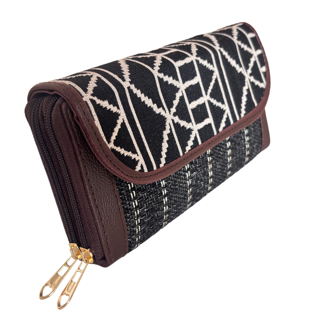The Hamsafar Edition:- Women's Ethnic Jute Fabric Wallet with Double Partition
