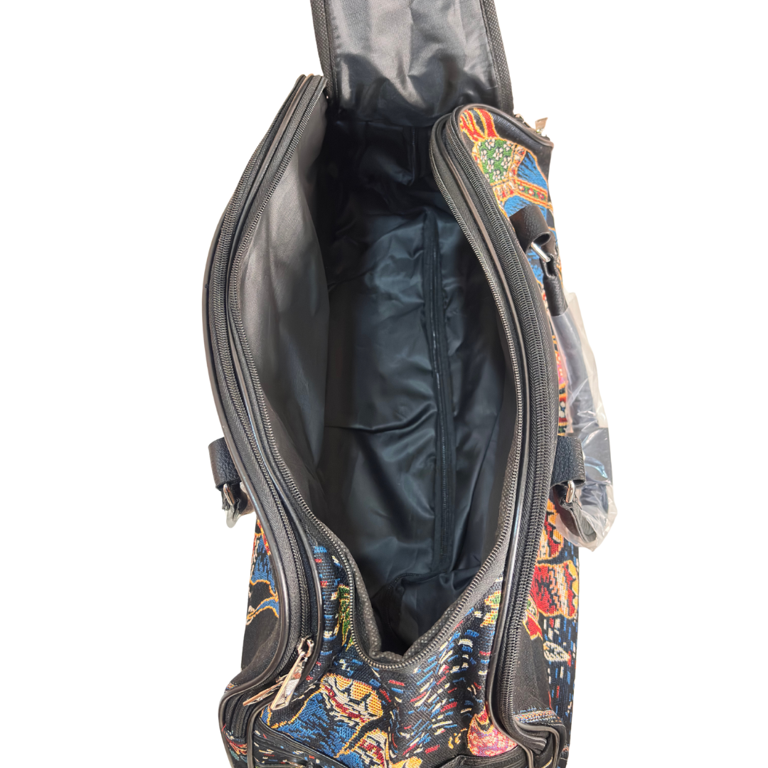Fully Waterproof Elephant Printed Travel Duffle Trolley Bag