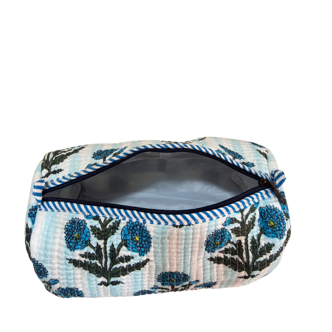 The Alfred Edition Travel Accessory:- Premium Handcrafted Waterproof Quilted Cotton Beauty/Travel Organizer Bag for Men & Women