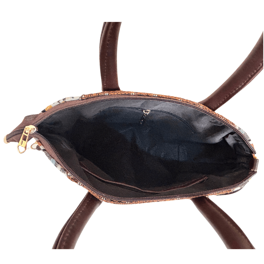 The Saheli Edition:- Women's Coffee Brown Jute Handbag and convertible Sling - The House of RajPadmini