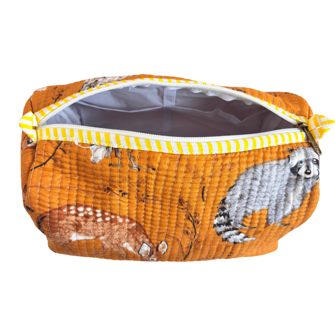 The Alfred Edition Travel Accessory:- Premium Handcrafted Waterproof Quilted Cotton Beauty/Travel Organizer Bag for Men & Women