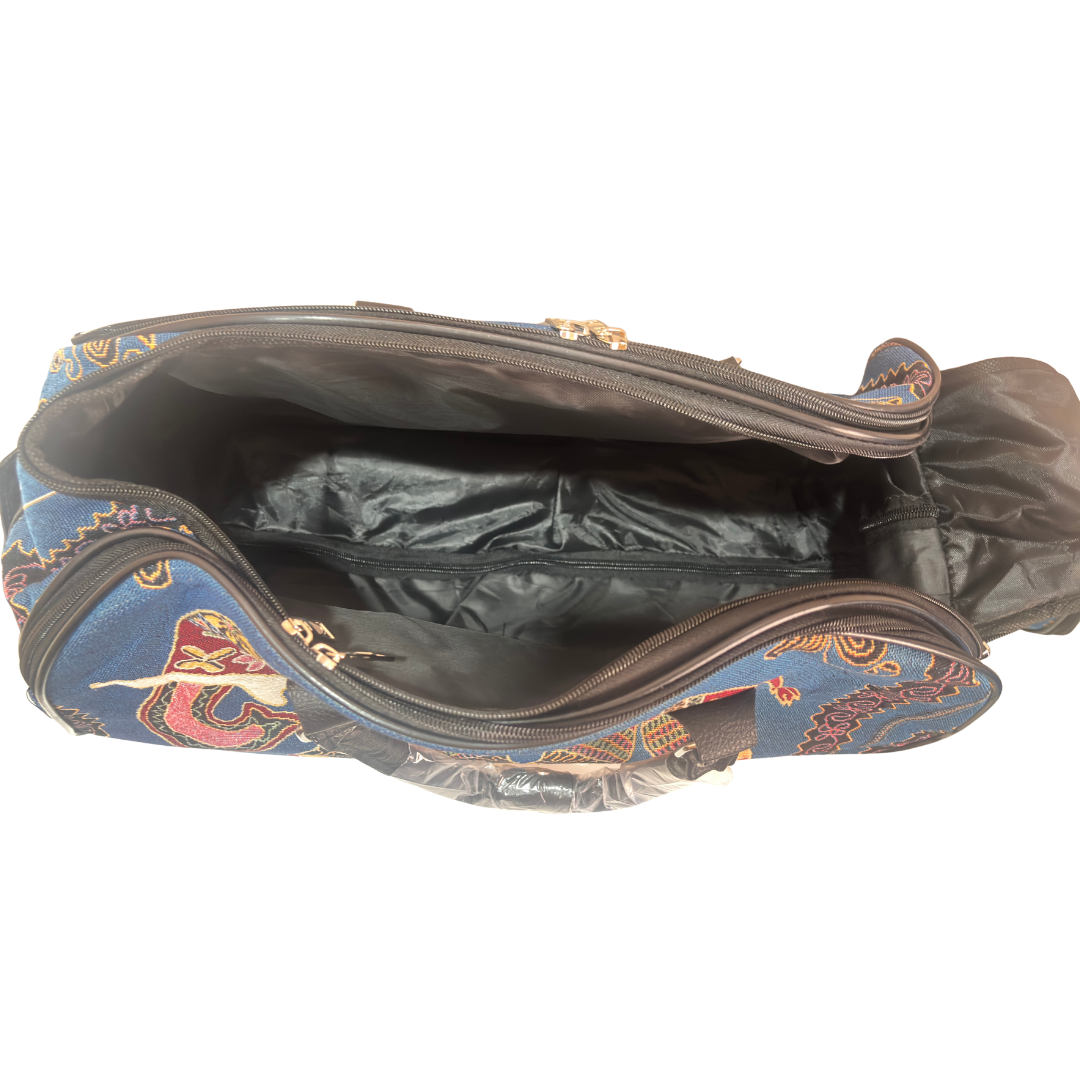 Fully Waterproof Elephant Printed Travel Duffle Trolley Bag