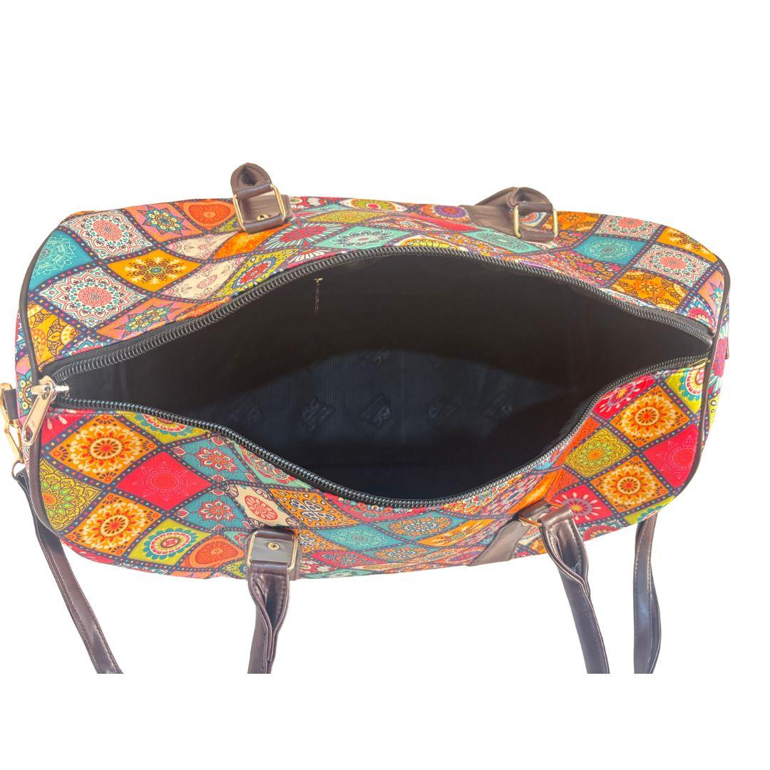 Gym-to-Globe Duffle:- Your Premium Rajasthani Print Gym Cum Travel Duffle Bag - The House of RajPadmini