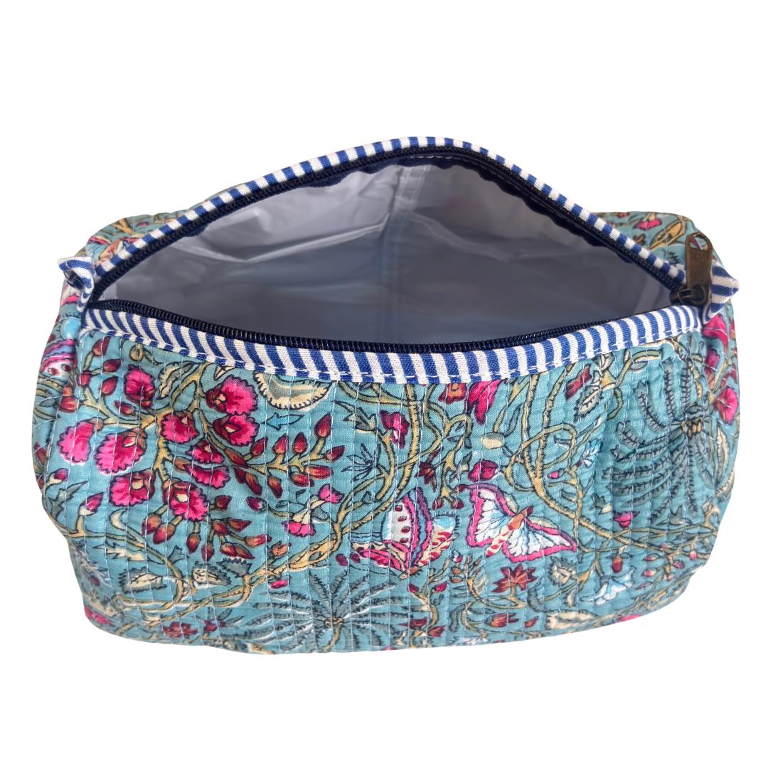 The Alfred Edition Travel Accessory:- Premium Handcrafted Waterproof Quilted Cotton Beauty/Travel Organizer Bag for Men & Women