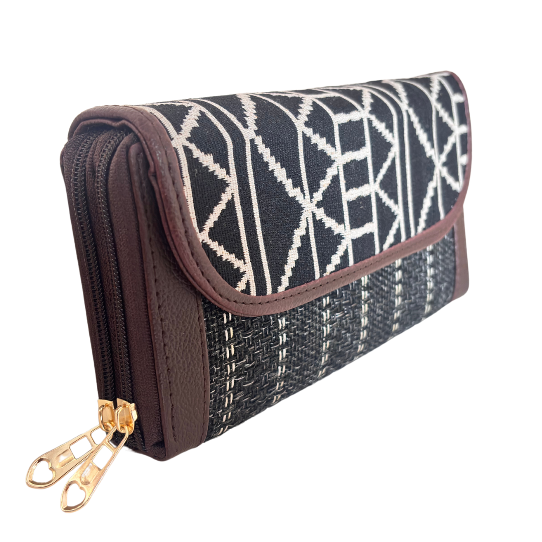 The Hamsafar Edition:- Women's Ethnic Jute Fabric Wallet with Double Partition