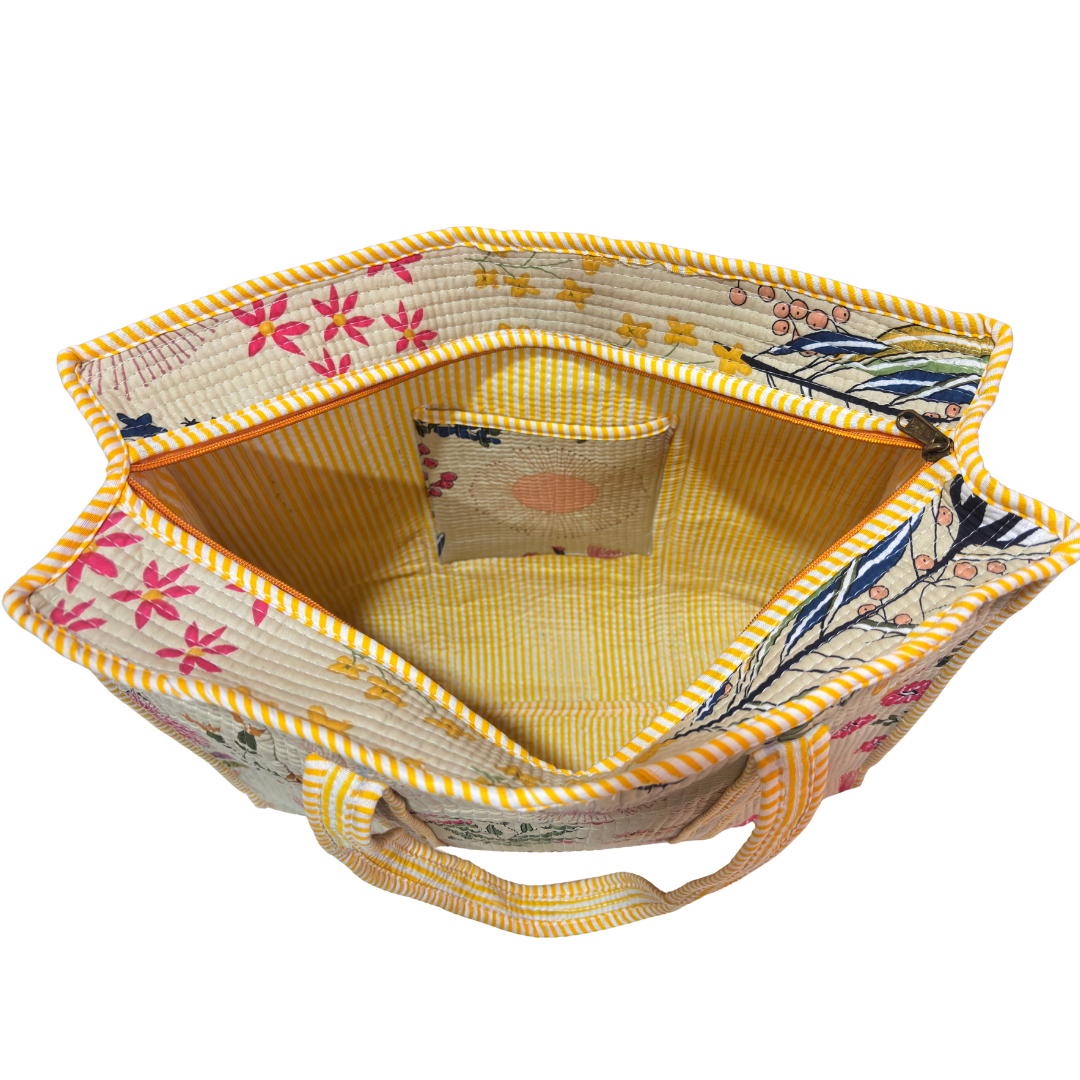 The Bazaar Bhoot Edition:- Premium Cotton Quilted Shopping Tote Bag
