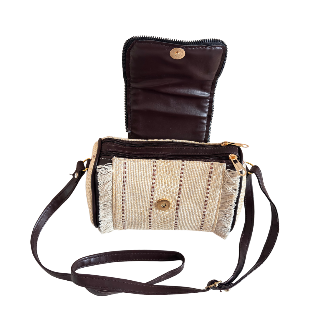 The Bohemian Pearl White Crossbody Sling Bag