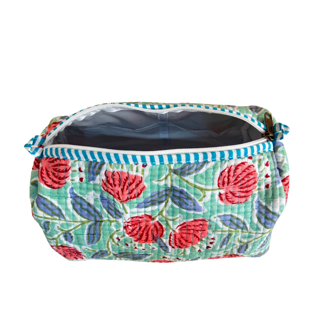 The Alfred Edition Travel Accessory:- Premium Handcrafted Waterproof Quilted Cotton Beauty/Travel Organizer Bag for Men & Women