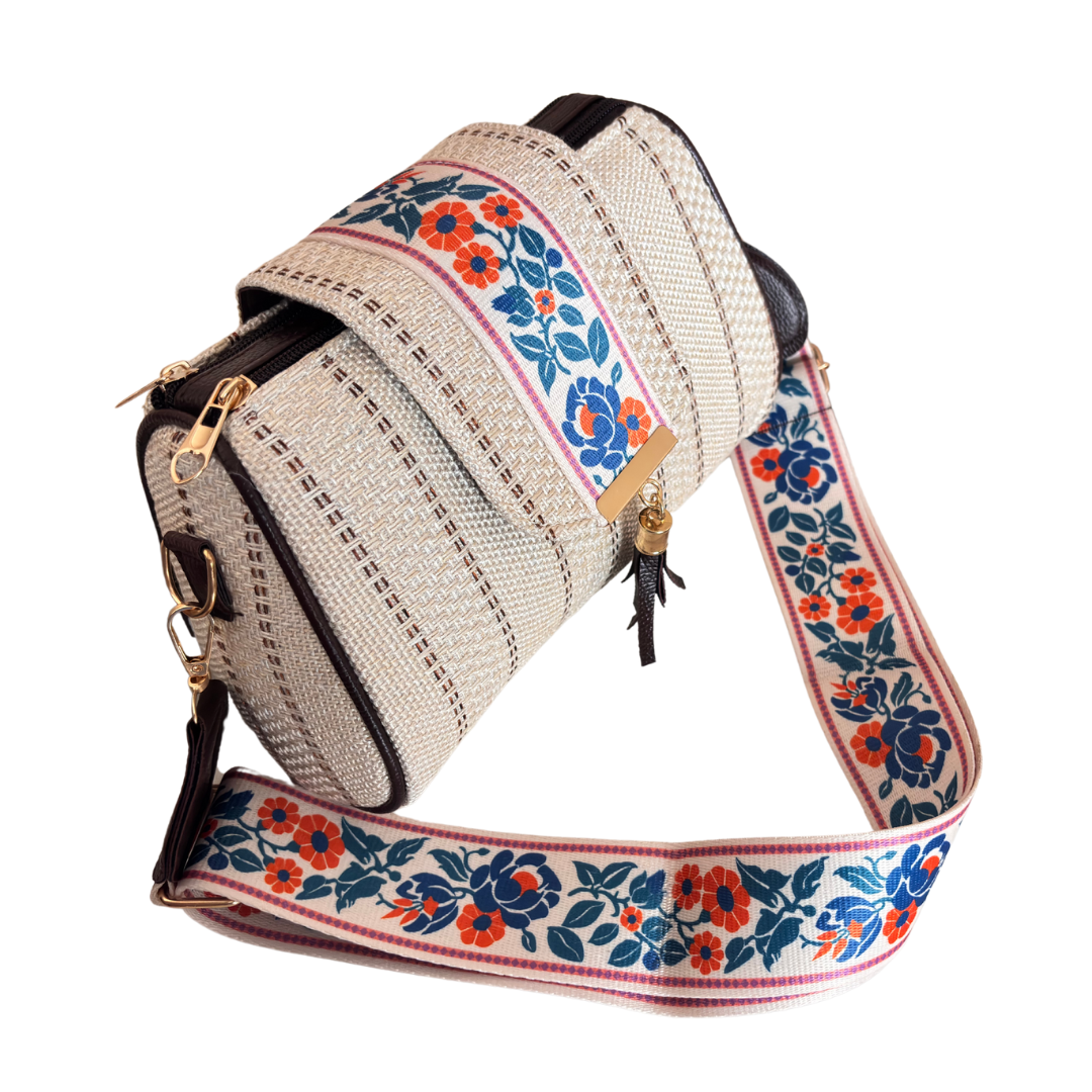 The Maharani Edition:- Women's Pearl White Jute Sling Bag