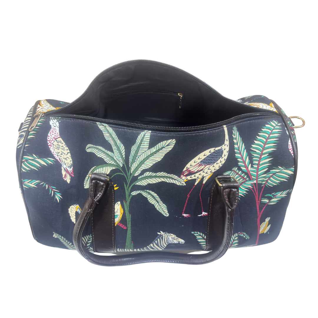 The House of RajPadmini Animal Print Cotton Duffle Bag