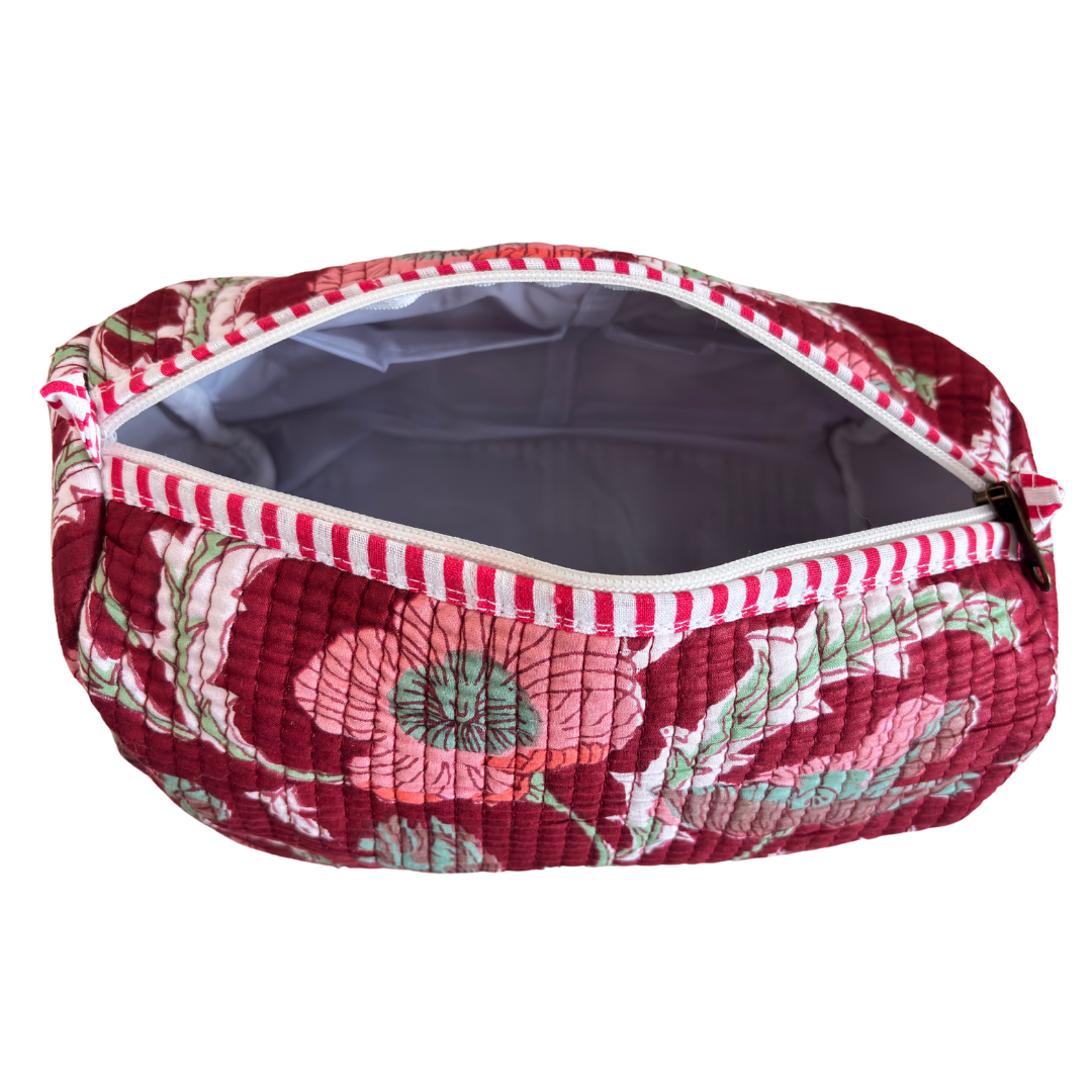 The Alfred Edition Travel Accessory:- Premium Handcrafted Waterproof Quilted Cotton Beauty/Travel Organizer Bag for Men & Women