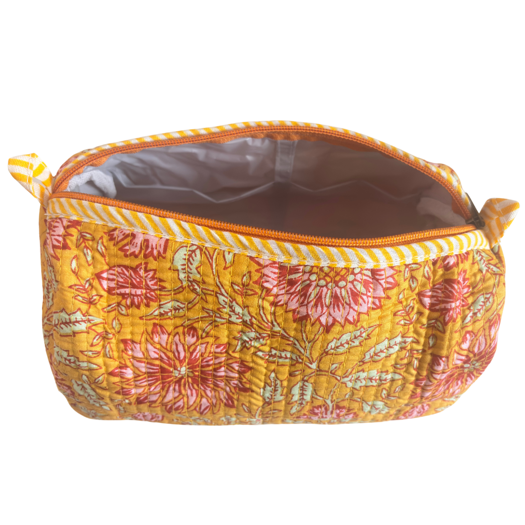 The Alfred Edition Travel Accessory:- Premium Handcrafted Waterproof Quilted Cotton Beauty/Travel Organizer Bag for Men & Women