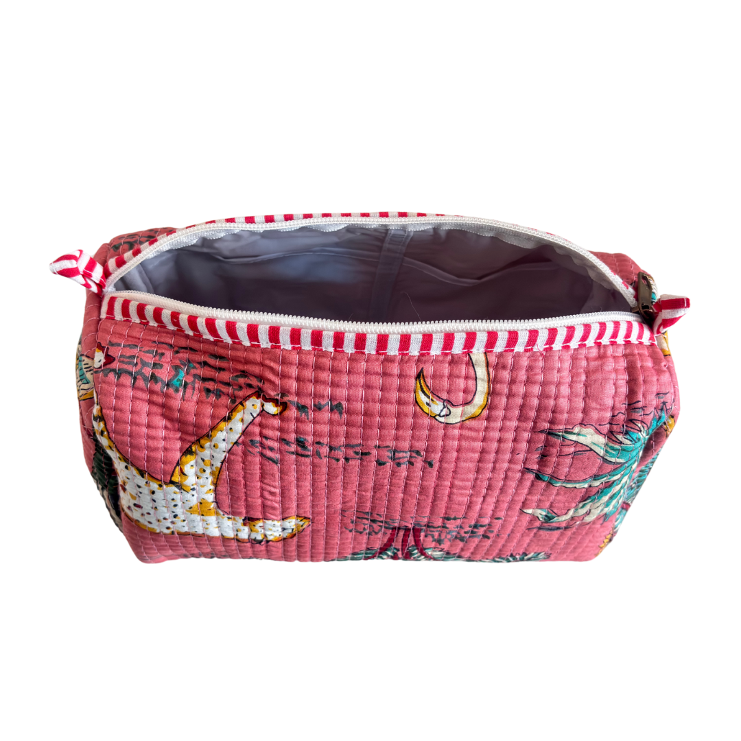 The Alfred Edition Travel Accessory:- Premium Handcrafted Waterproof Quilted Cotton Beauty/Travel Organizer Bag for Men & Women