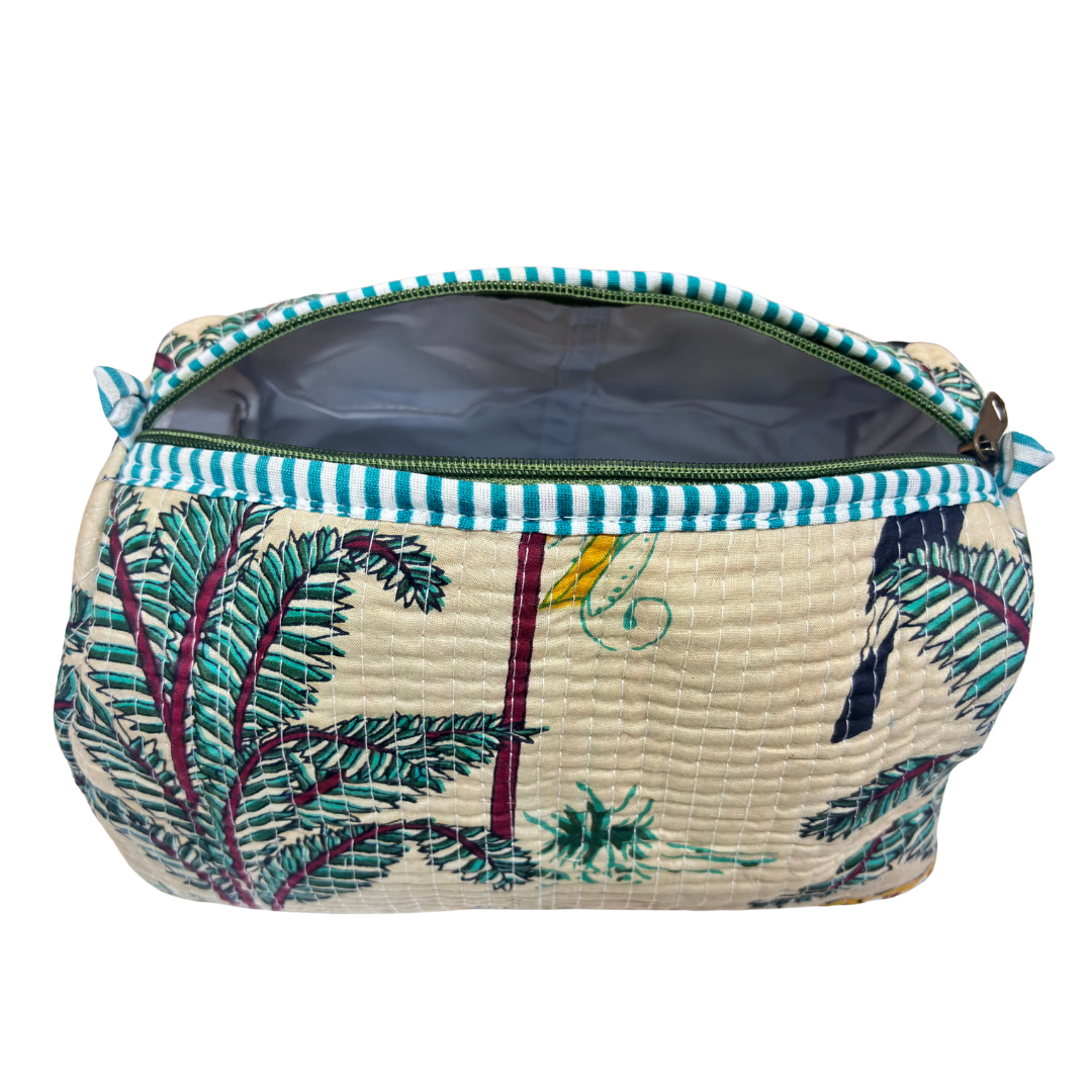 The Alfred Edition Travel Accessory:- Premium Handcrafted Waterproof Quilted Cotton Beauty/Travel Organizer Bag for Men & Women