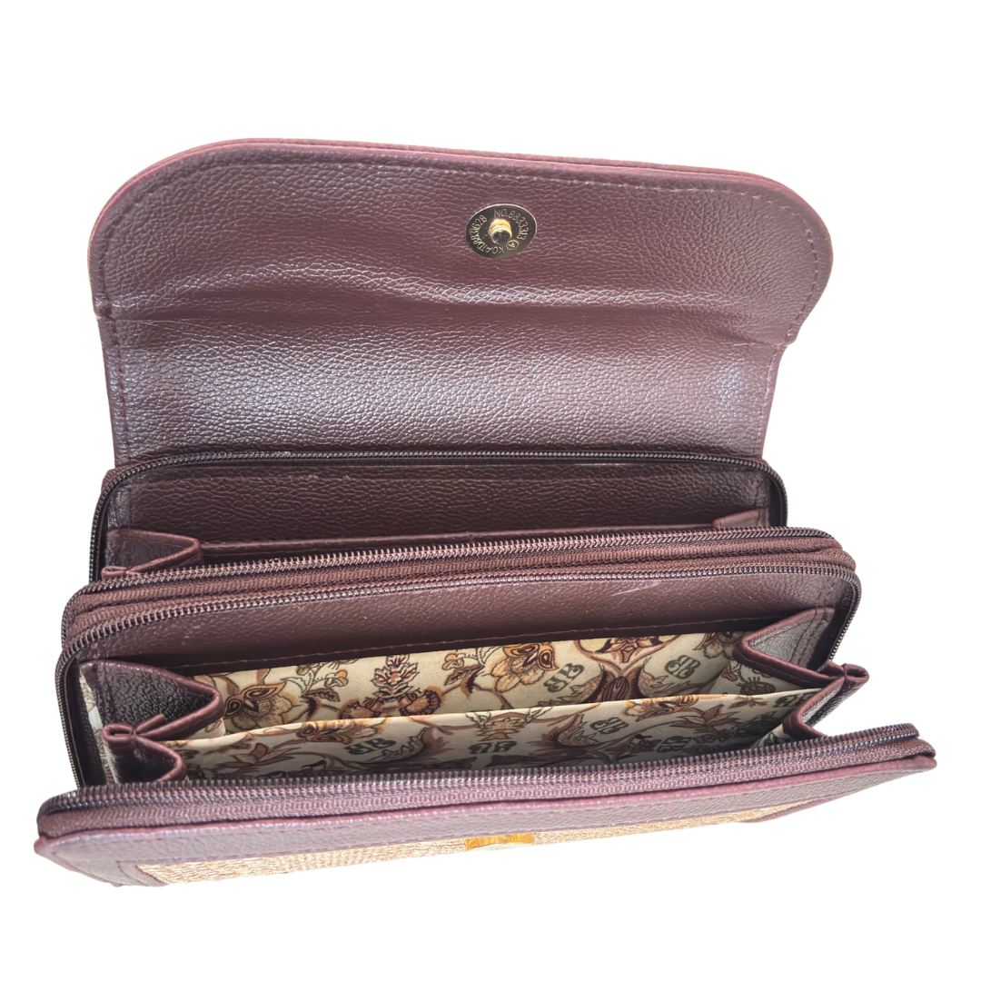The Hamsafar Edition:- Women's Ethnic Jute Fabric Wallet with Double Partition