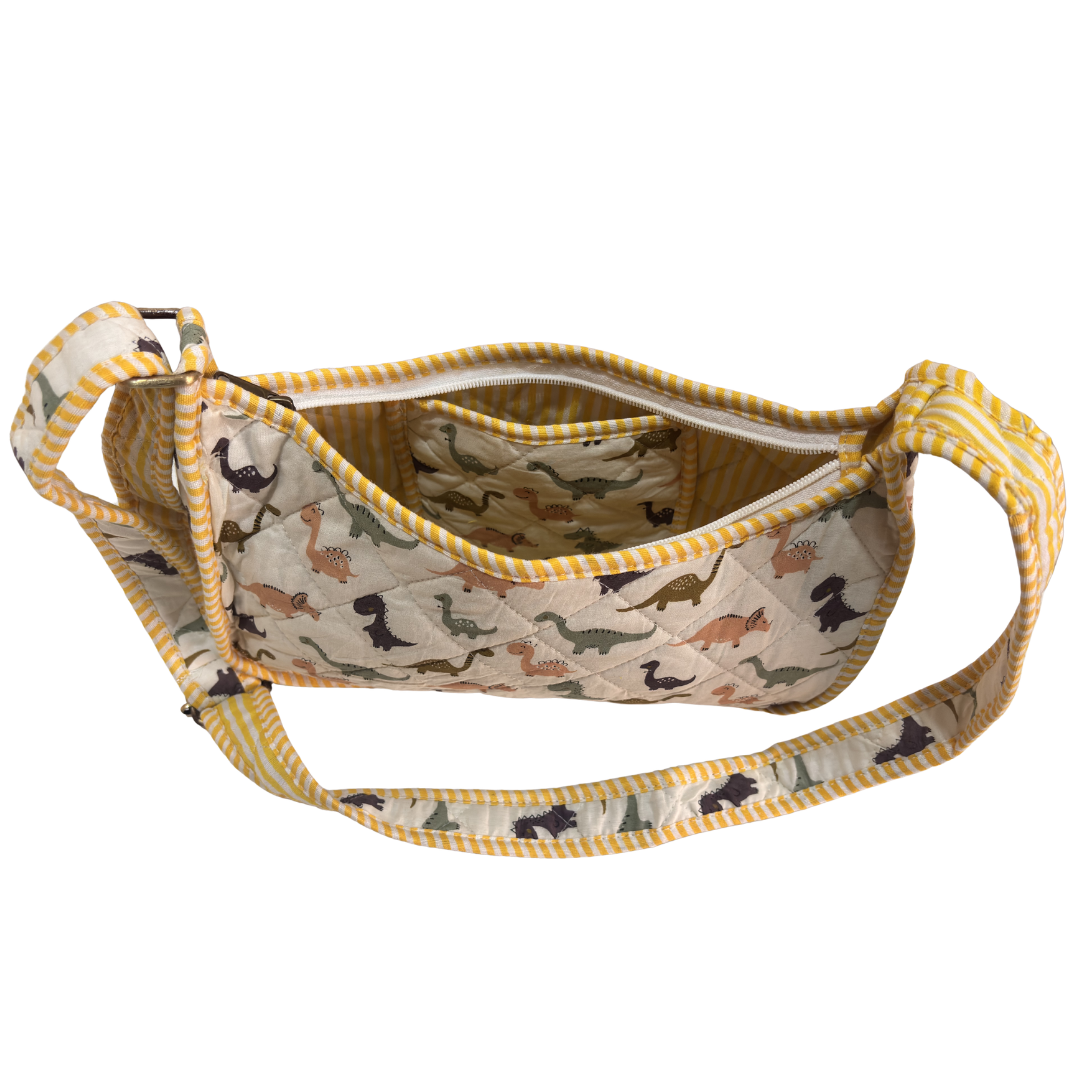 Quilted Cotton Moon Sling Bag for Women | Handcrafted Moon Crossbody Bag for Daily & Casual Wear | The House of RajPadmini