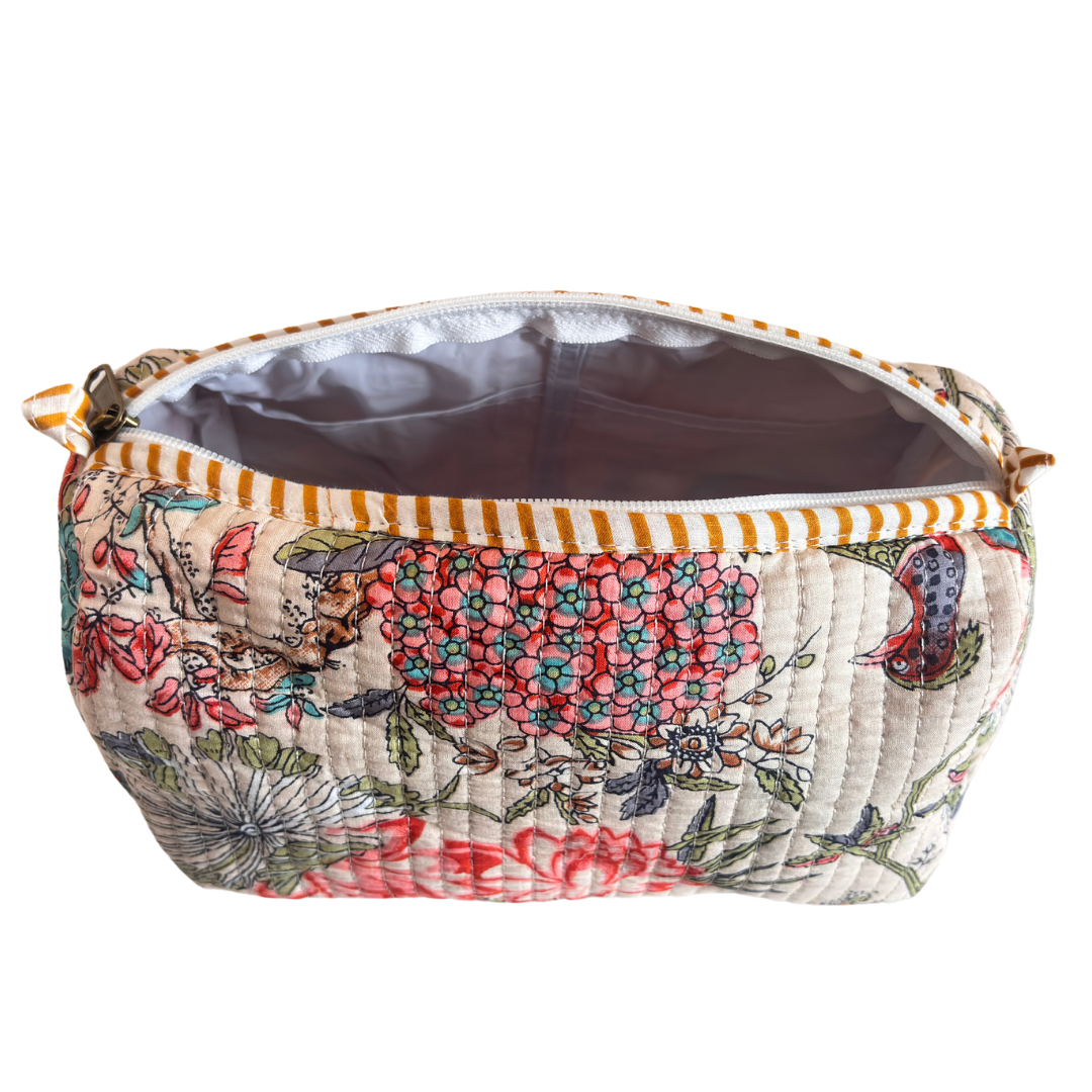 The Alfred Edition Travel Accessory:- Premium Handcrafted Waterproof Quilted Cotton Beauty/Travel Organizer Bag for Men & Women