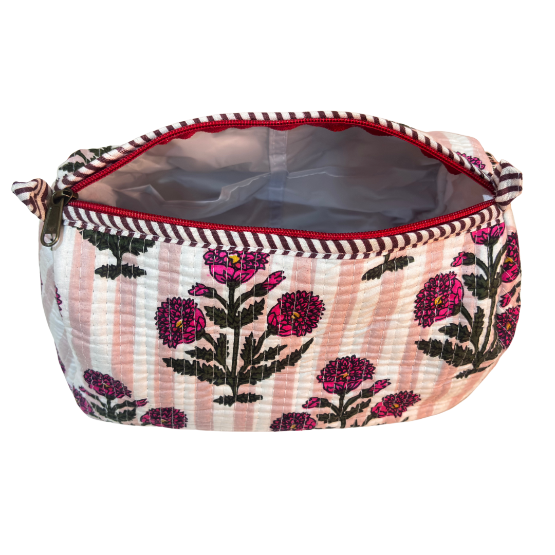 The Alfred Edition Travel Accessory:- Premium Handcrafted Waterproof Quilted Cotton Beauty/Travel Organizer Bag for Men & Women