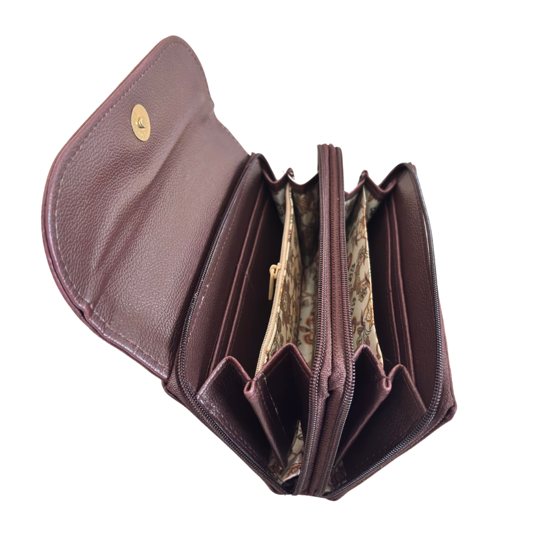The Hamsafar Edition:- Women's Ethnic Jute Fabric Wallet with Double Partition