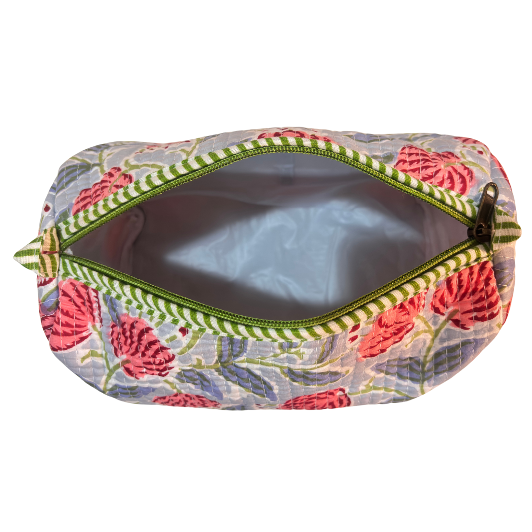 The Alfred Edition Travel Accessory:- Premium Handcrafted Waterproof Quilted Cotton Beauty/Travel Organizer Bag for Men & Women