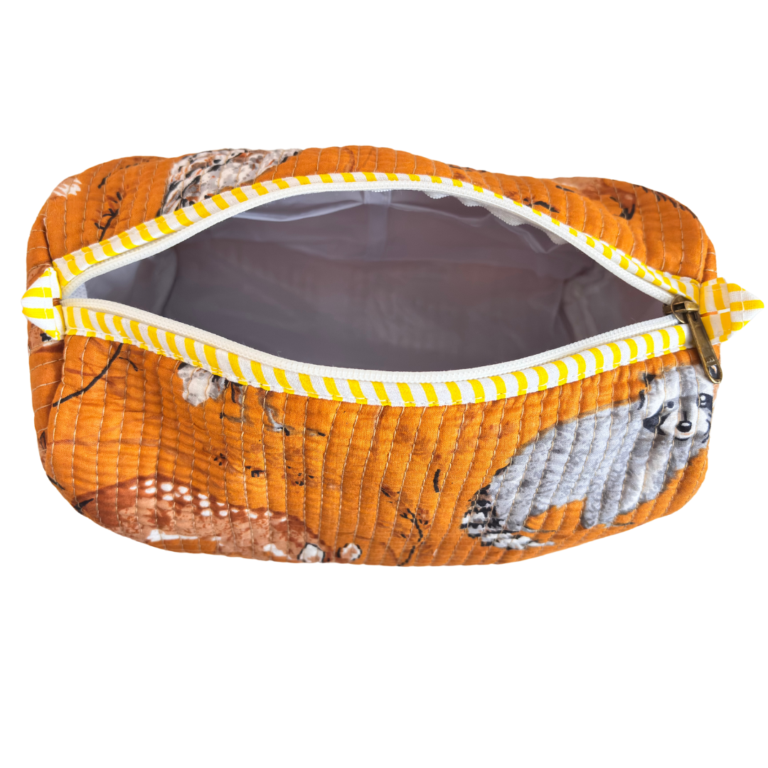 The Alfred Edition Travel Accessory:- Premium Handcrafted Waterproof Quilted Cotton Beauty/Travel Organizer Bag for Men & Women