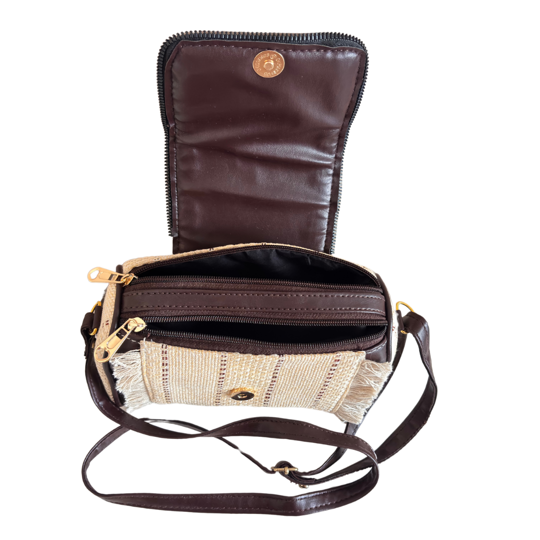The Bohemian Pearl White Crossbody Sling Bag