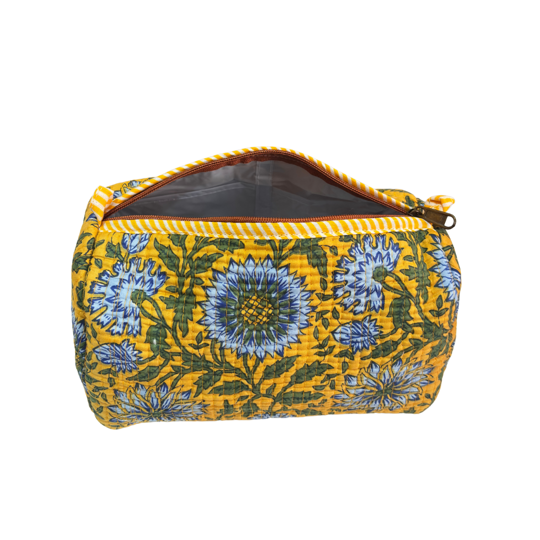 The Alfred Edition Travel Accessory:- Premium Handcrafted Waterproof Quilted Cotton Beauty/Travel Organizer Bag for Men & Women