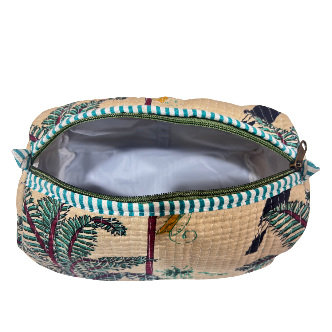 The Alfred Edition Travel Accessory:- Premium Handcrafted Waterproof Quilted Cotton Beauty/Travel Organizer Bag for Men & Women