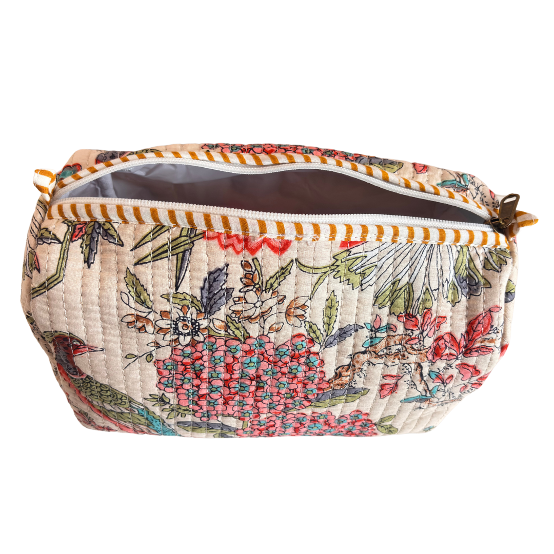 The Alfred Edition Travel Accessory:- Premium Handcrafted Waterproof Quilted Cotton Beauty/Travel Organizer Bag for Men & Women