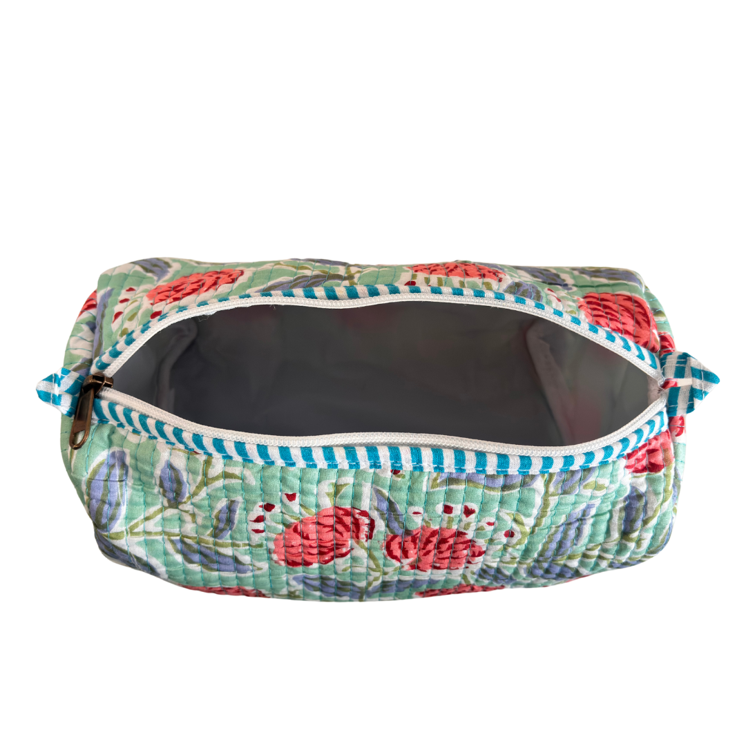 The Alfred Edition Travel Accessory:- Premium Handcrafted Waterproof Quilted Cotton Beauty/Travel Organizer Bag for Men & Women