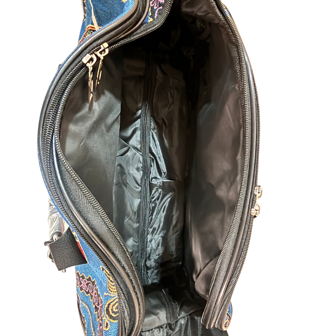 Fully Waterproof Elephant Printed Travel Duffle Trolley Bag