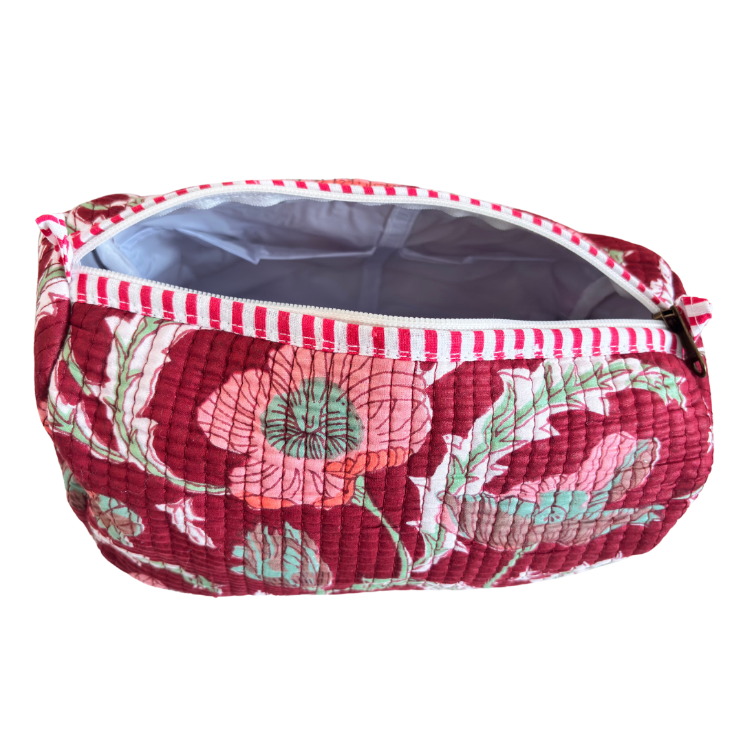 The Alfred Edition Travel Accessory:- Premium Handcrafted Waterproof Quilted Cotton Beauty/Travel Organizer Bag for Men & Women