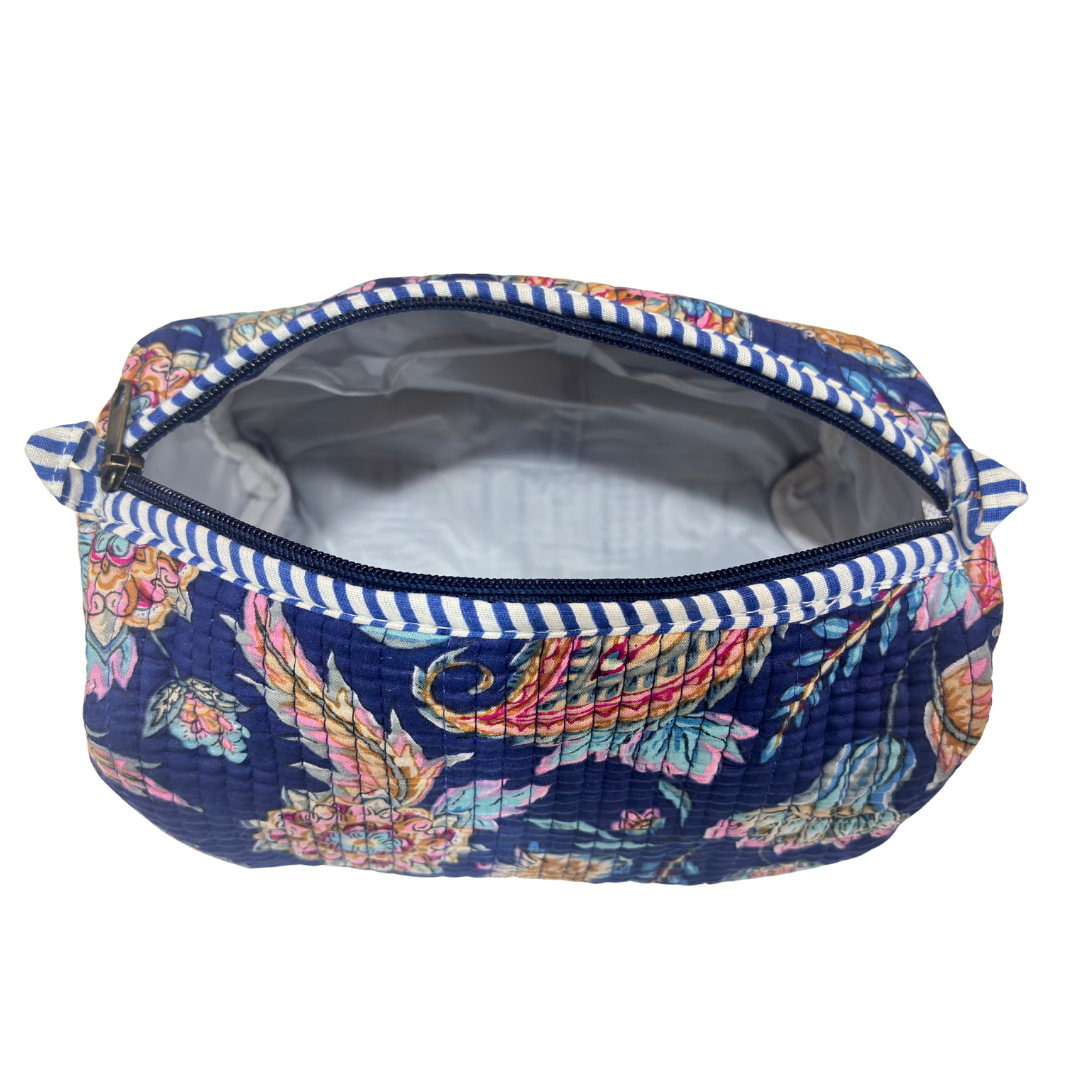 The Alfred Edition Travel Accessory:- Premium Handcrafted Waterproof Quilted Cotton Beauty/Travel Organizer Bag for Men & Women