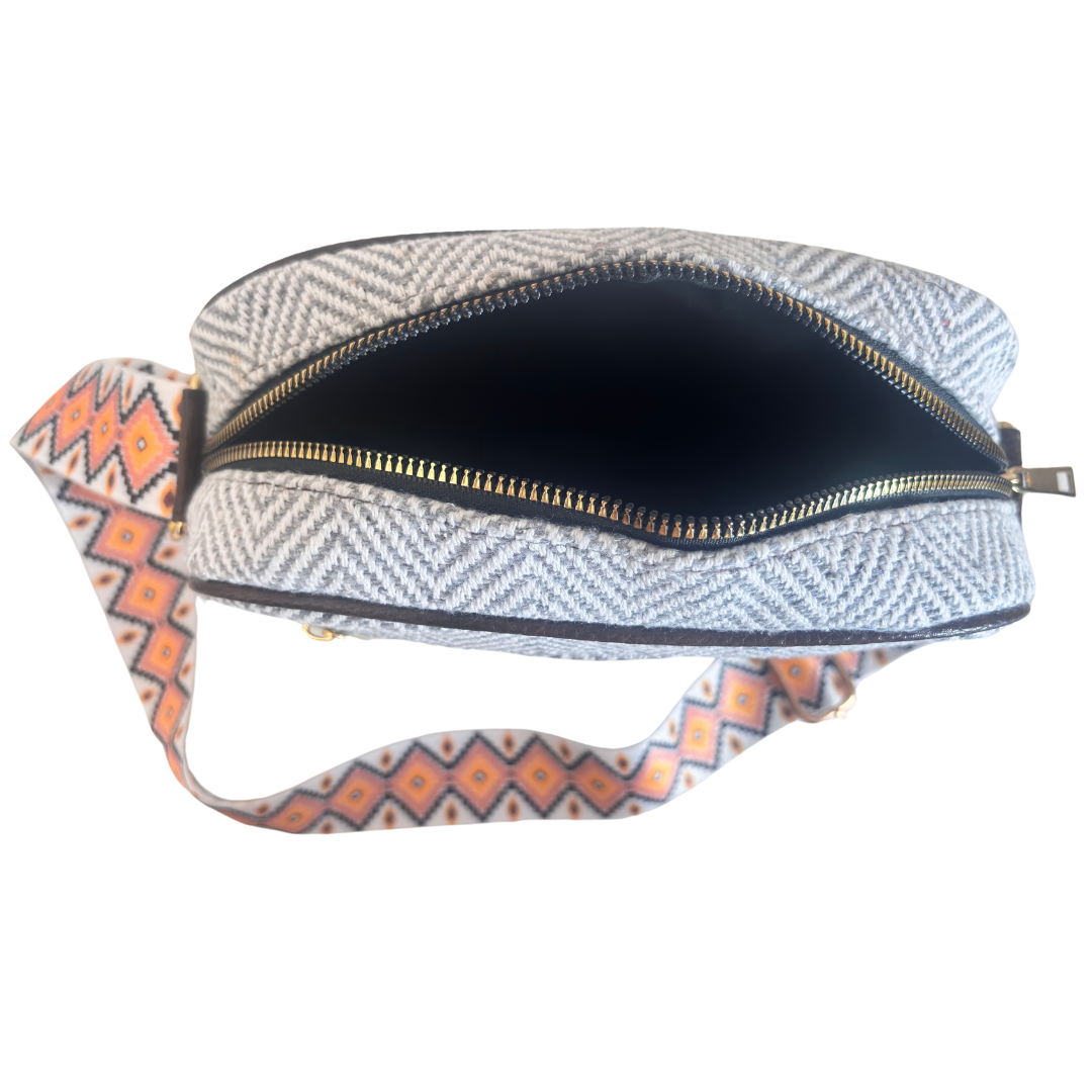 The RajPadmini Planet-Friendly Gray Hemp Adventure Sling Bag