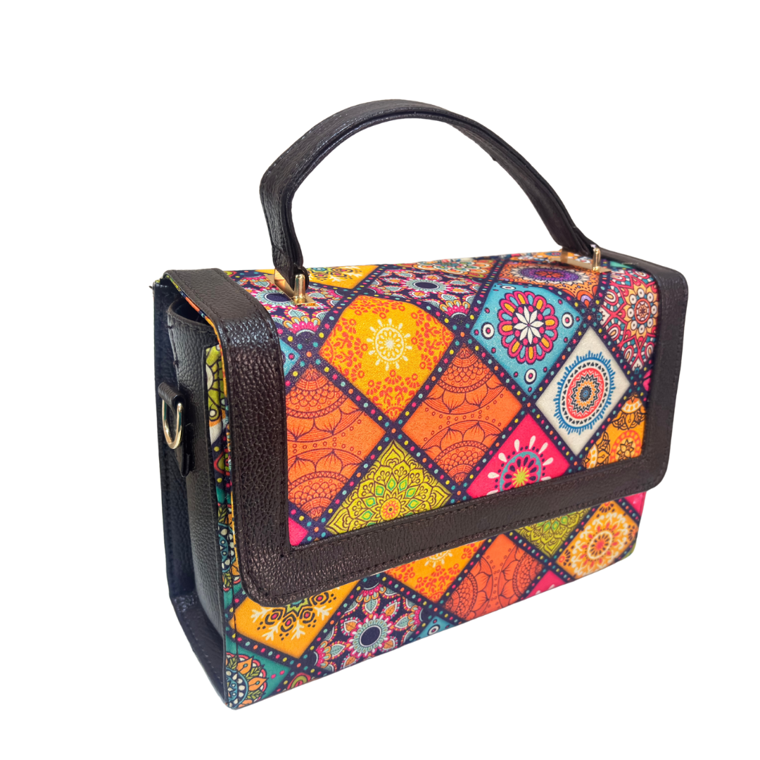 The House of RajPadmini Mandala Print Crossbody Box Bag