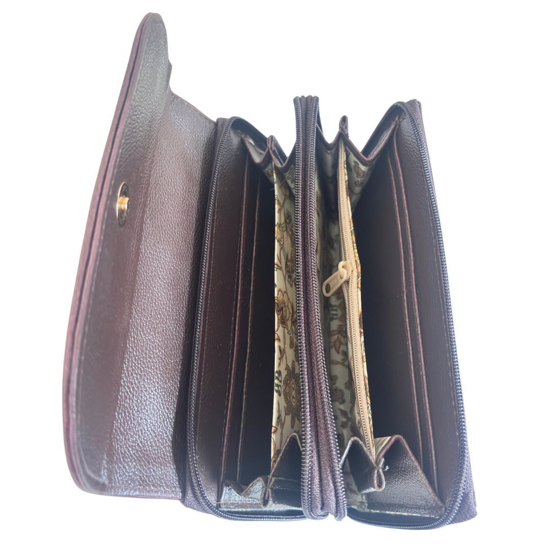 The Hamsafar Edition:- Women's Ethnic Jute Fabric Wallet with Double Partition