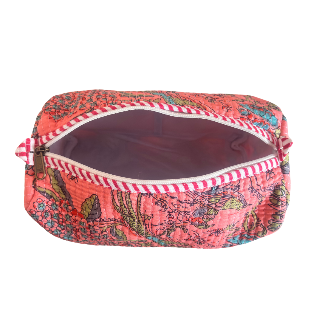 The Alfred Edition Travel Accessory:- Premium Handcrafted Waterproof Quilted Cotton Beauty/Travel Organizer Bag for Men & Women