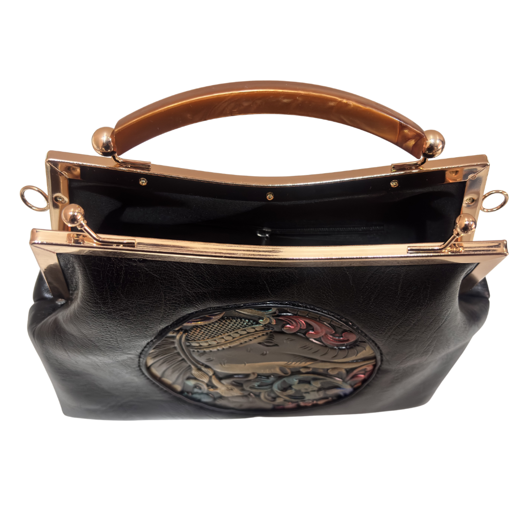 Metal Elephant Satchel Bag for Women | Handcrafted Sling Handbag with Top Handle | Ethnic & Festive | The House of RajPadmini
