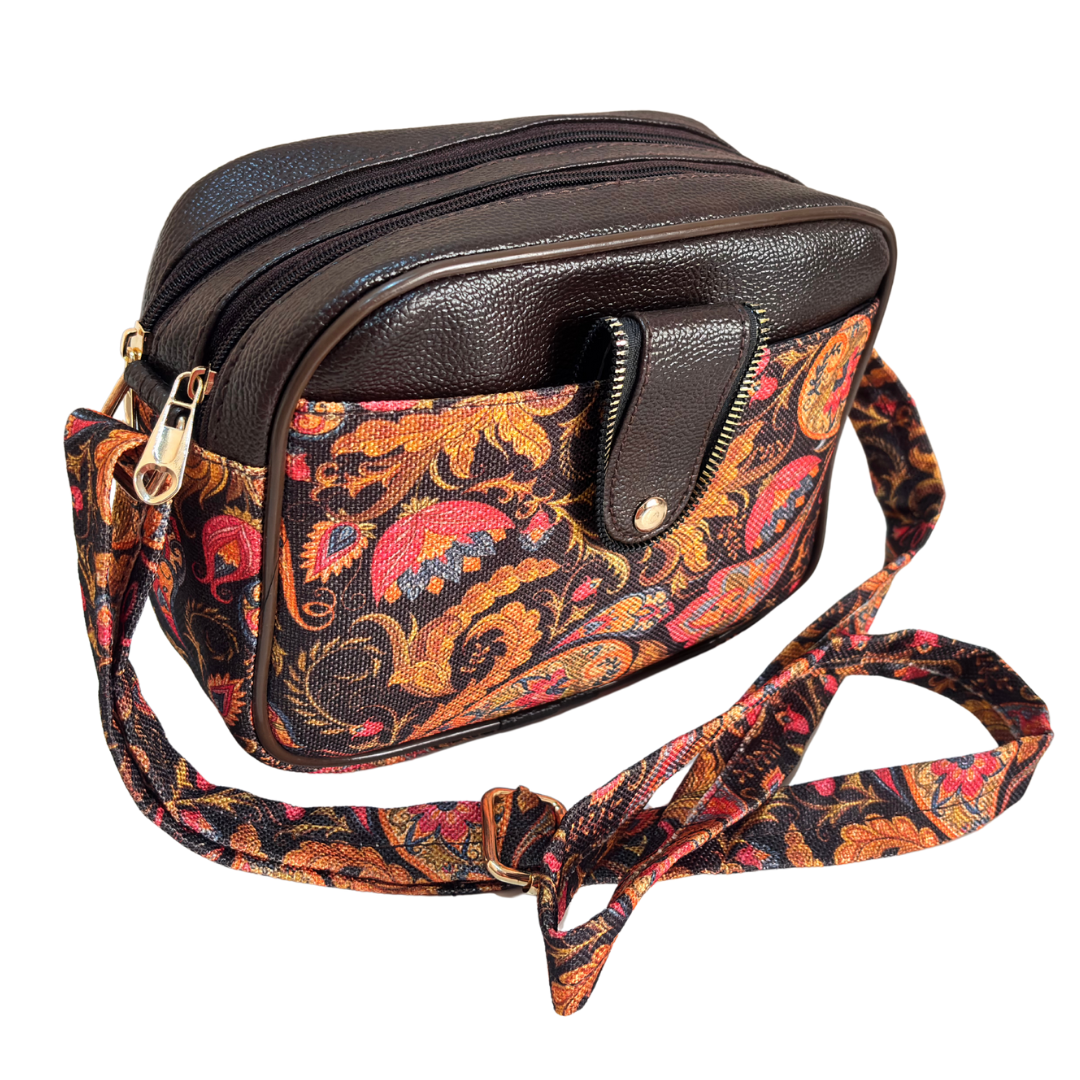 The House of RajPadmini Floral Print Crossbody Sling Bag