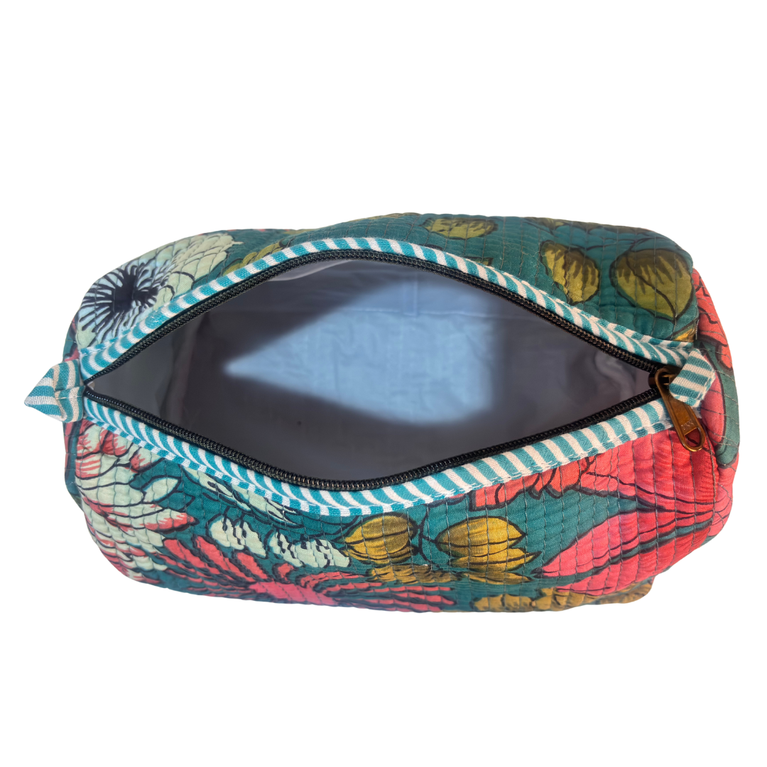 The Alfred Edition Travel Accessory:- Premium Handcrafted Waterproof Quilted Cotton Beauty/Travel Organizer Bag for Men & Women