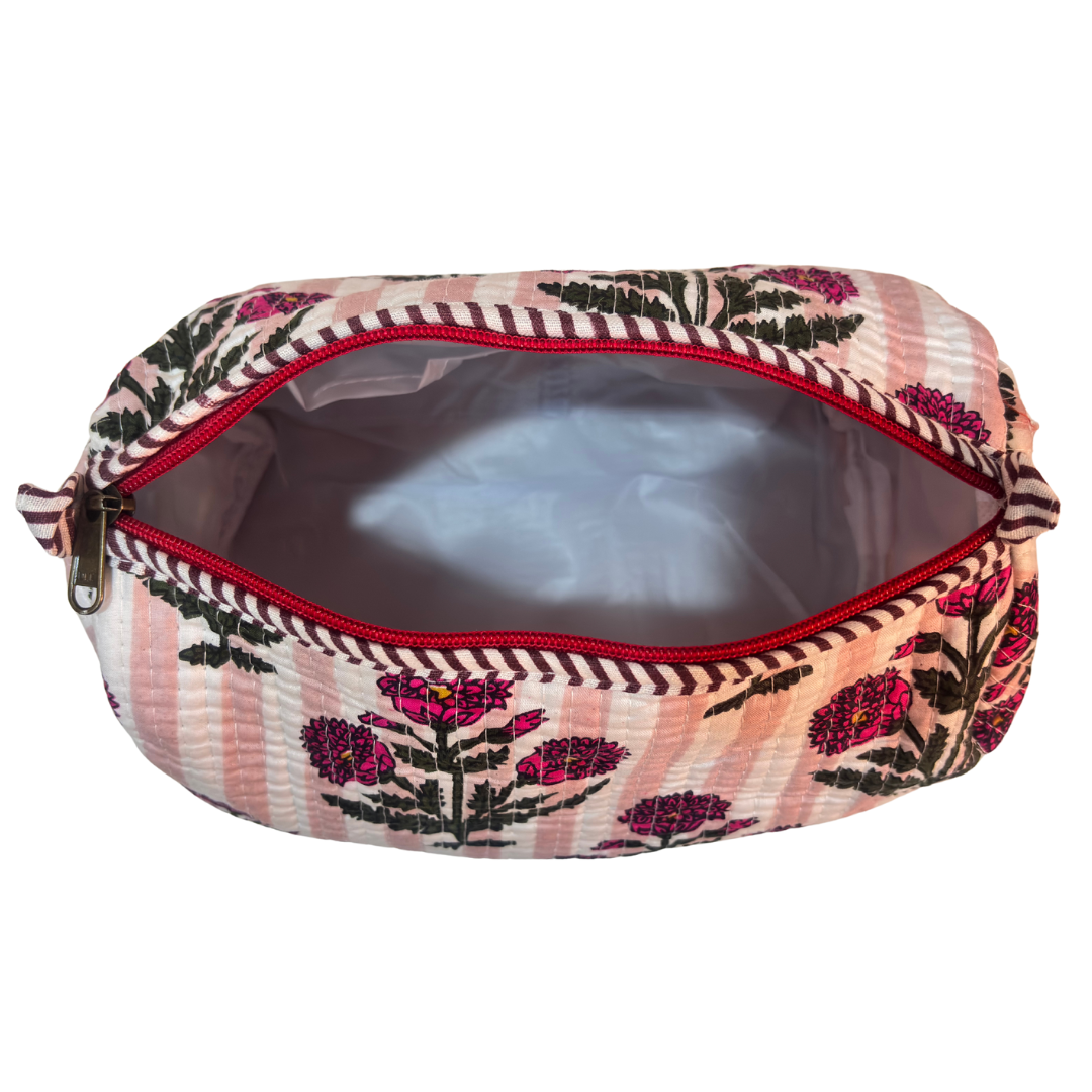 The Alfred Edition Travel Accessory:- Premium Handcrafted Waterproof Quilted Cotton Beauty/Travel Organizer Bag for Men & Women