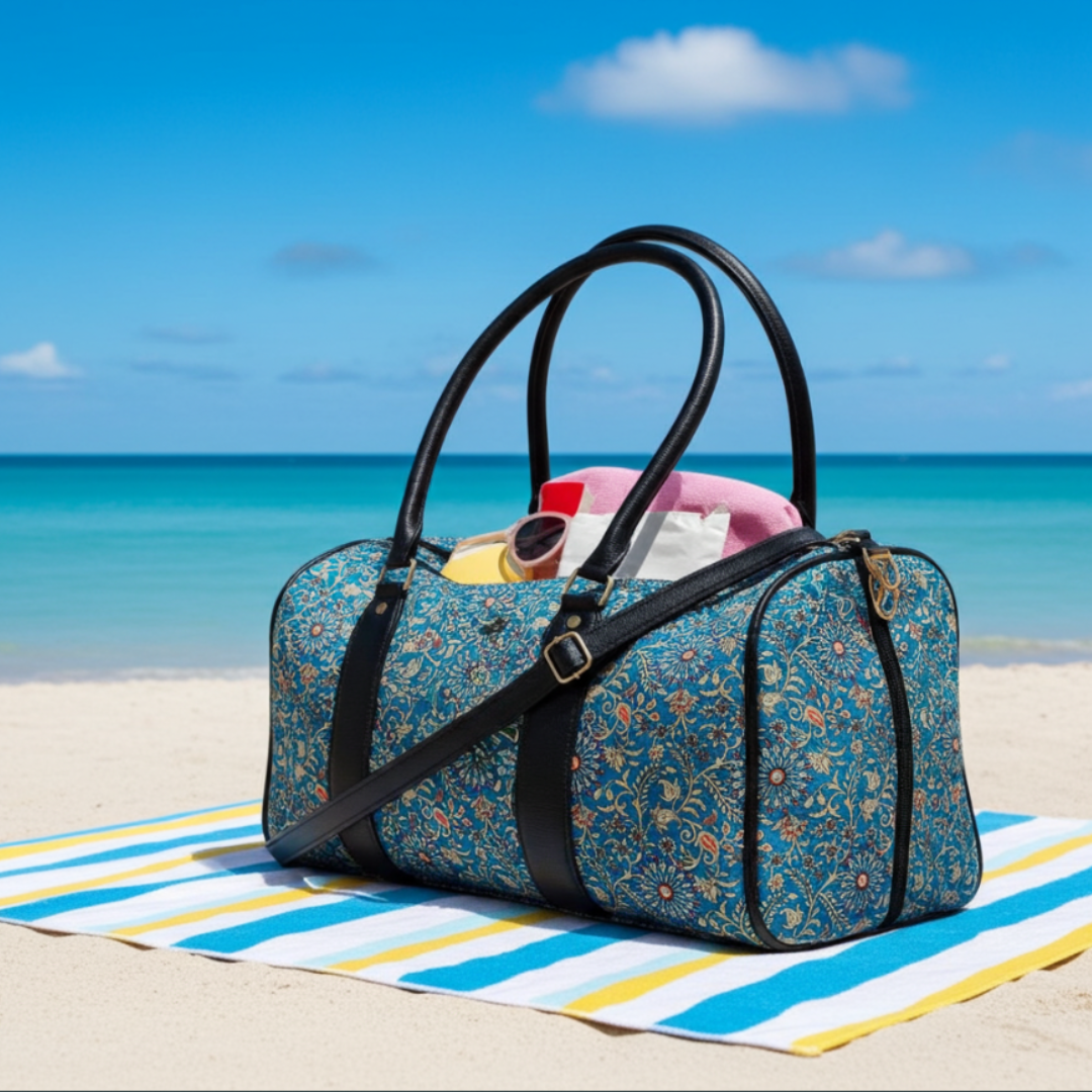 The Maharani Voyager Duffle Bag - Azure Dreams Collection