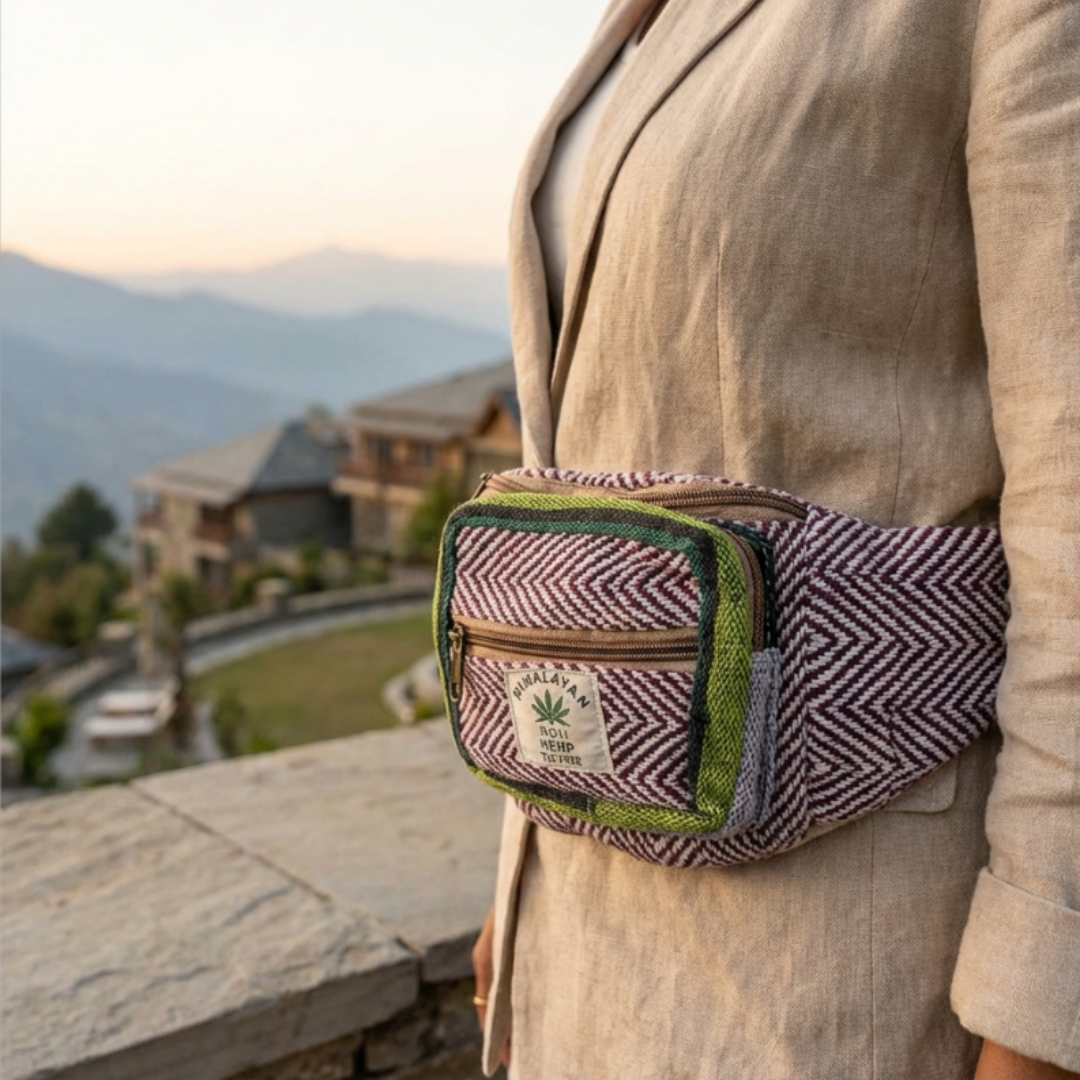 The House of RajPadmini Lightweight High Quality Trendy Unisex Hemp Fanny Pack