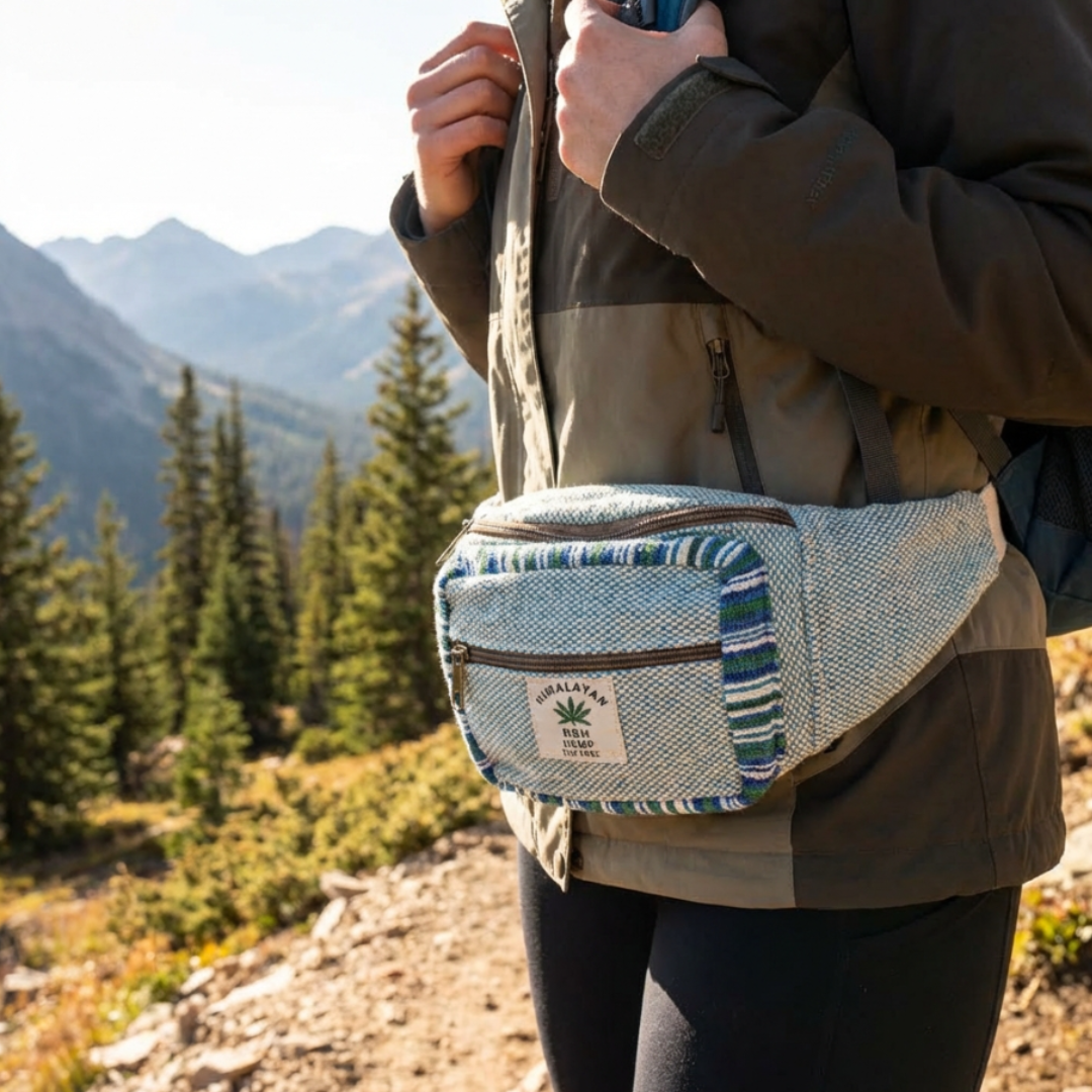 The House of RajPadmini Lightweight High Quality Trendy Unisex Hemp Fanny Pack