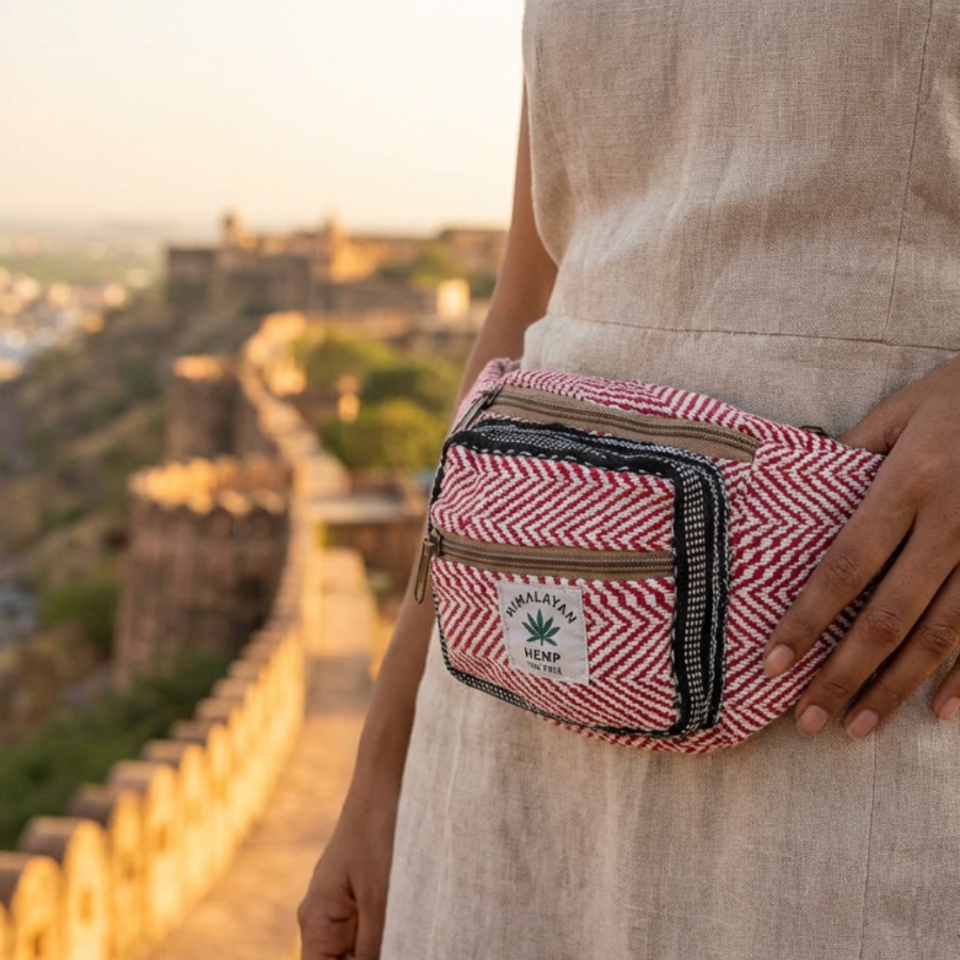 The House of RajPadmini Lightweight High Quality Trendy Unisex Hemp Fanny Pack