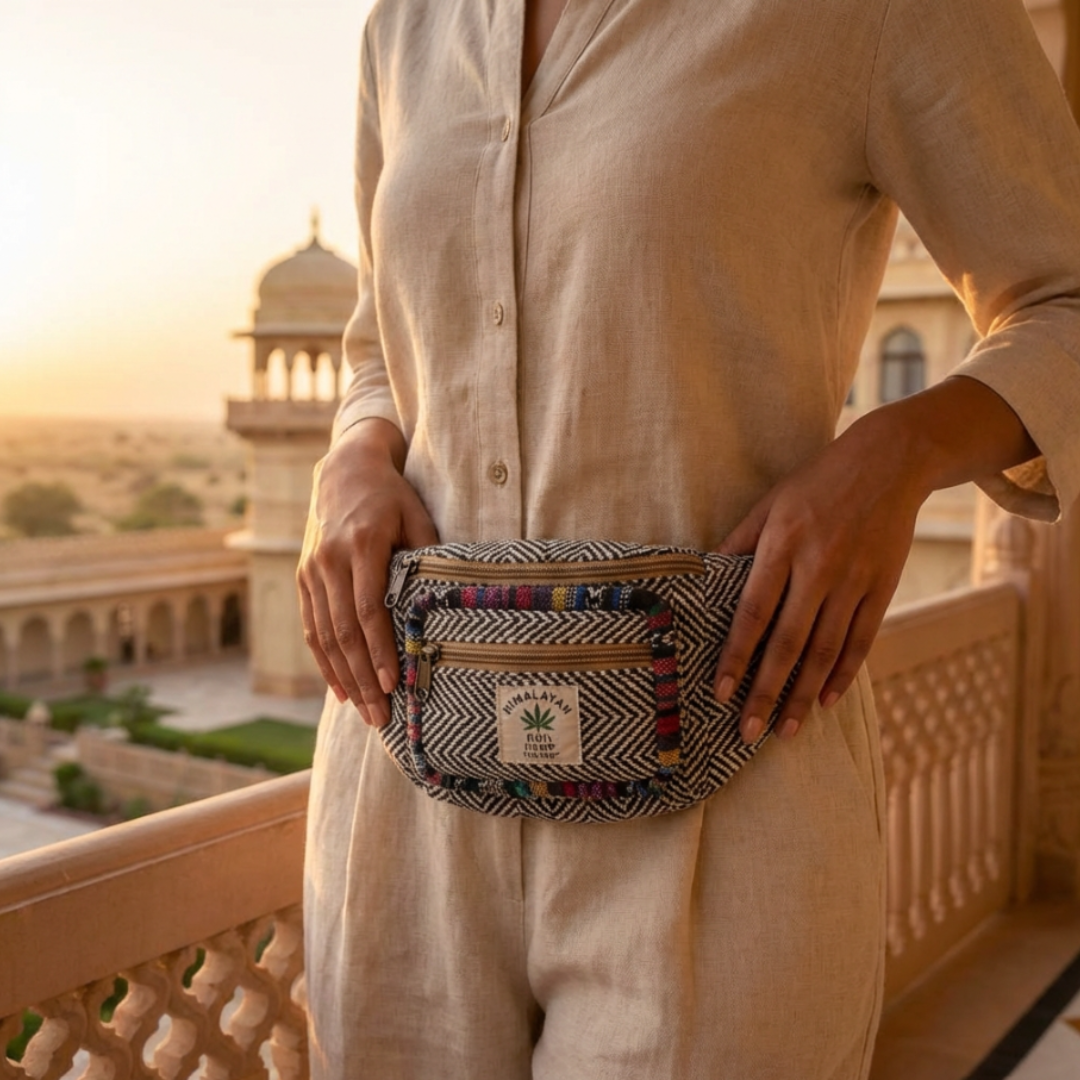 The House of RajPadmini Lightweight High Quality Trendy Unisex Hemp Fanny Pack