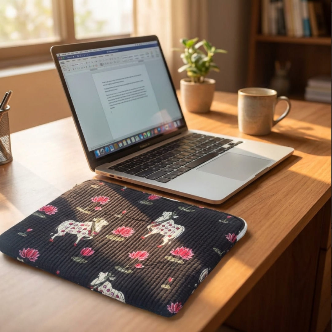 The House of RajPadmini Quilted Laptop Padded Sleeve