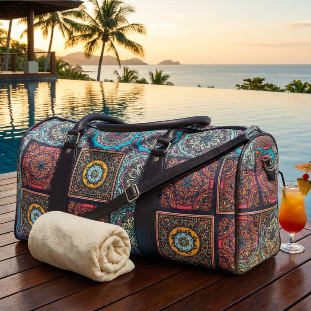 Jaipur Mandala Duffle — Bazaar of Dreams Collection by The House of RajPadmini — handcrafted travel duffle
